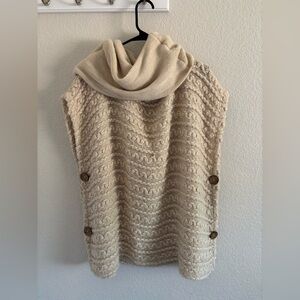 Orange Fashion Village Cream Oversized Knit Sweater Cowl Neck Womens